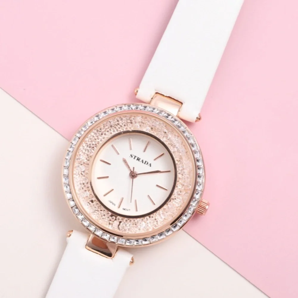 White Watch with White Austrian Crystals